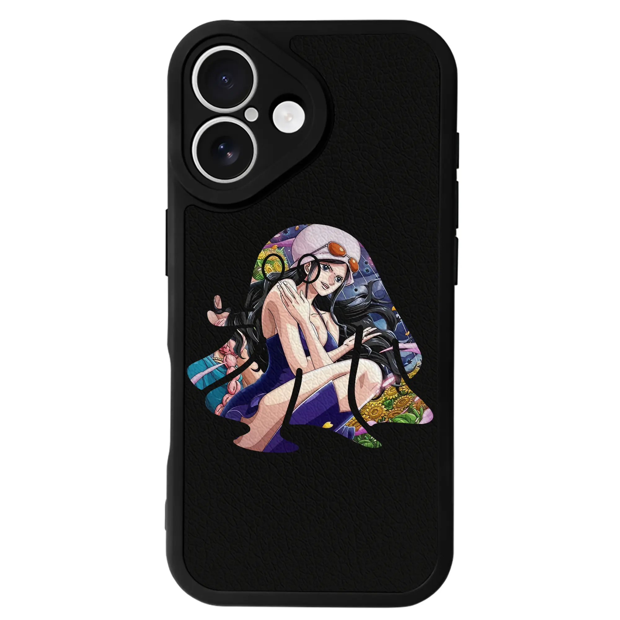 ワンピース グッズ ニコ・ロビン - IPhone 16シリーズ対応 ・ シリコンスマホケース ・ レザー調 ・ 高精度フィット ・ 耐衝撃 ・ ワイヤレス充電対応 ・ 精密カット